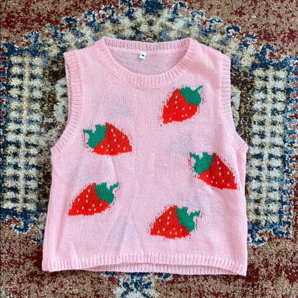 Strawberry sweater vest